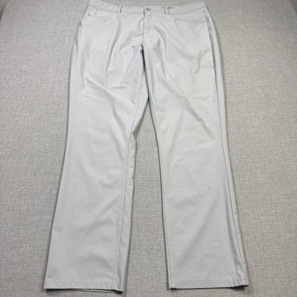 Puma Golf Chino Pants Mens 38x32 Gray Flat Front Straight Leg Performance